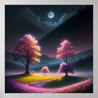 Rosa Aurora Forest Poster
