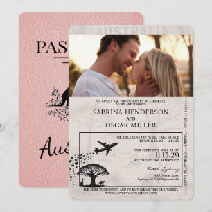 Rosa Australiens inbjudan till passbröllop