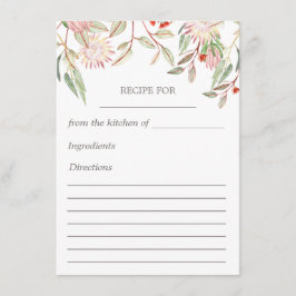 Rosa australisk blomsterreceptkort tilläggskort