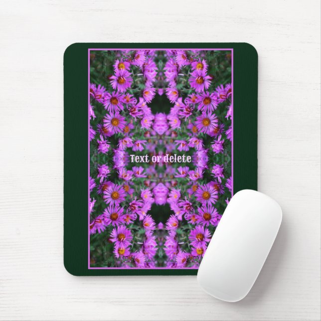Rosa Autumn Aster Flowers Abstrakt Personlig Musmatta (Med mus)
