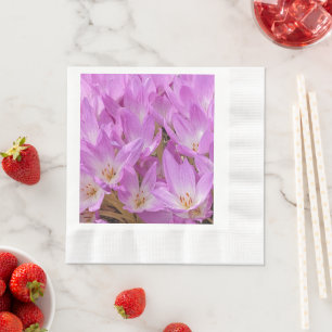 Rosa Autumn Crocus Blooms Blommigt Pappersservett