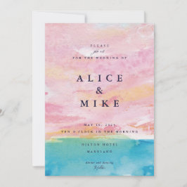 Rosa av abstrakt och blått vattenfärgsbakgrund I Inbjudningar