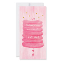 Rosa av adoptionskort - en för familjen avsedd lam