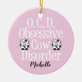 Rosa av akut besatt kock julgransprydnad keramik