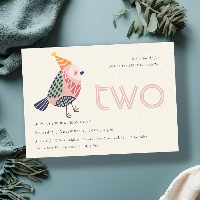  Rosa av akut fågelsjukdom vid 2:a födelsedag Inbj Tack Kort (Skapare uppladdad)