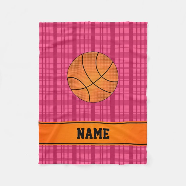 Rosa av anpassad basket fleecefilt (Framsidan)