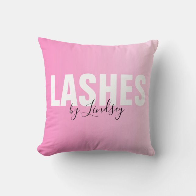 Rosa av Anpassningsbar i Lash Beauty Salon Kudde (Framsida)