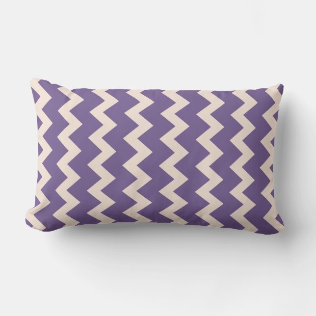 Rosa av  av naturlig blek med Chevron zigzag  - lj Lumbarkudde (Framsida)