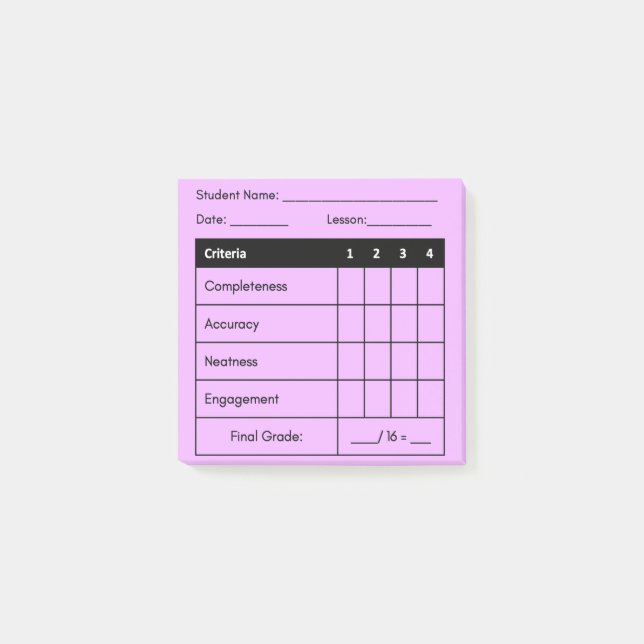 Rosa av  av underklassarbete för lärare post-it block (Framsida)