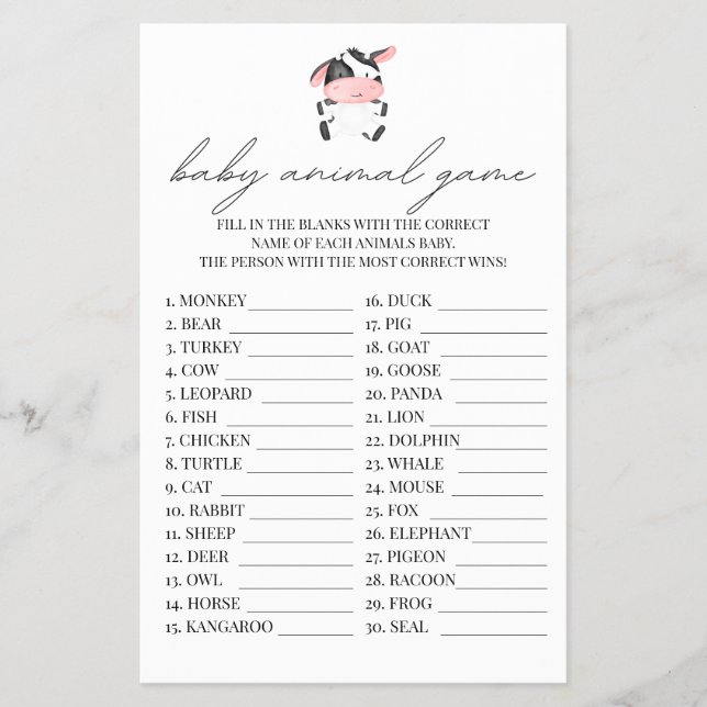 Rosa av baby djur-, babyvisningsprogram Western Flygblad (Framsidan)