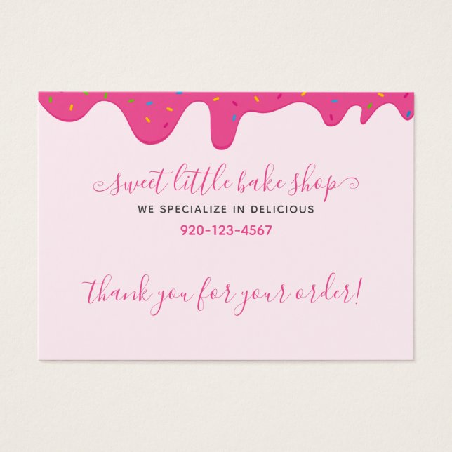 Rosa av bakverk Frosta Tack Rabatt Business Visitkort (Framsidan)