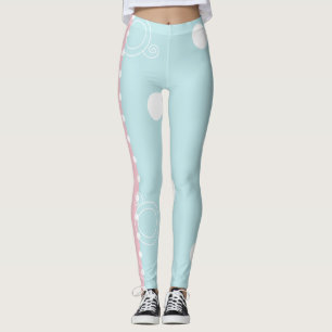 Rosa av baljväxter/utformning av blå Bläck Leggings
