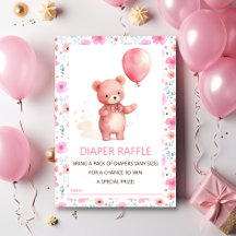 Rosa av ballongen för Nalle Raffle Biljett