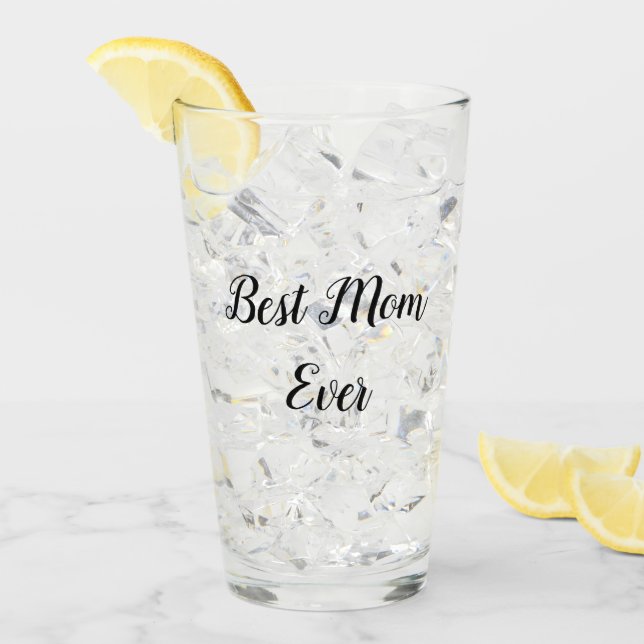 Rosa av bästa mamma någonsin glaskopp (Framsida Ice)