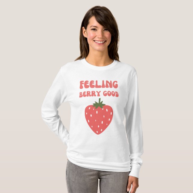 Rosa av Berrys Bra Strawberry Kvinnor T Shirt (Hel framsida)
