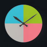 Rosa av blå Grönt Grått Rund Klocka<br><div class="desc">... ... .</div>