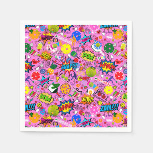 😍 rosa av blandad pickleball pappersservett