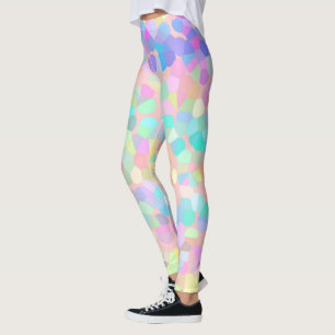 Rosa av blått Gult Grönt Pastel Mosaic-Abstrakt Leggings