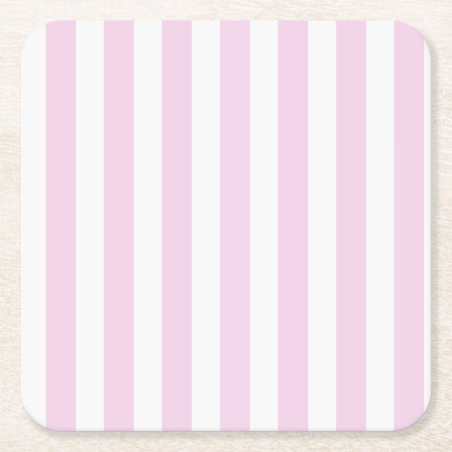 rosa av blek och rand av vitkuterier underlägg papper kvadrat (Framsidan)