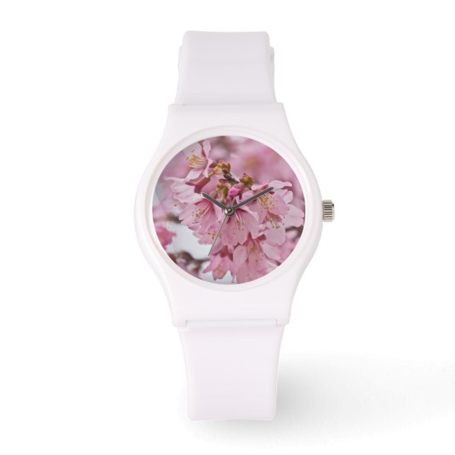 Rosa av Bleken för Blommar av Sakura Cherry  Armbandsur (Framsida)