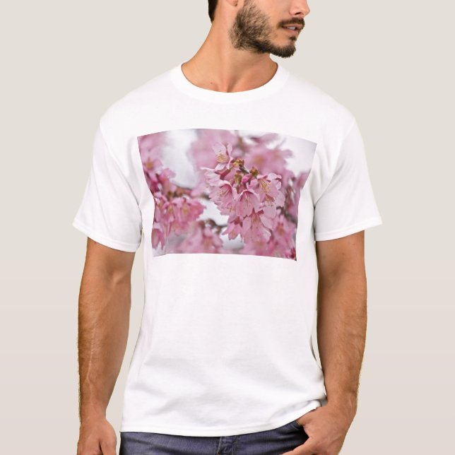 Rosa av Bleken för Blommar av Sakura Cherry  Tee (Framsida)