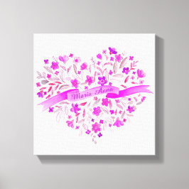 Rosa av blommande lila namn vattenfärgskonst canvastryck