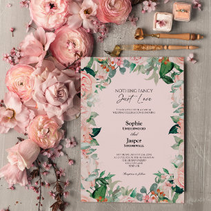 Rosa av Blommigt Enkel ingenting Finare Bröllop Inbjudningar