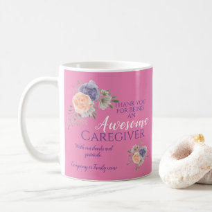 Rosa av Blommigt för avskrivning av Tack för återf Kaffemugg