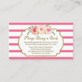 Rosa av Blommigt för begärandekort för babyvisning Tilläggskort