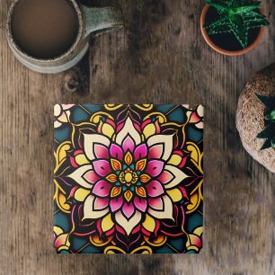 Rosa av blommigt Illustration av blomma Kakelplatta