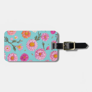 Rosa av blommor i blommigten av vita daisy bagagebricka