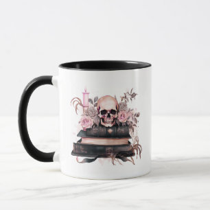 Rosa av Bokar och Grått Ro Halloween Mugg