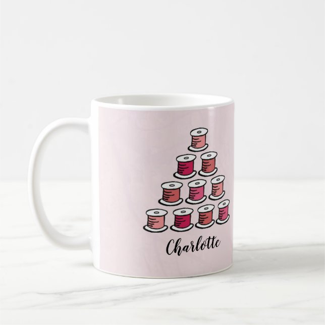Rosa av bomullstyg kaffemugg (Vänster)