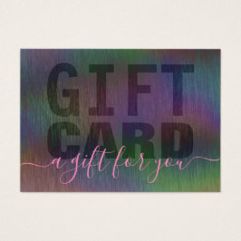 Rosa av borstat Metall Rainbow HoloGraph Gift Card Visitkort