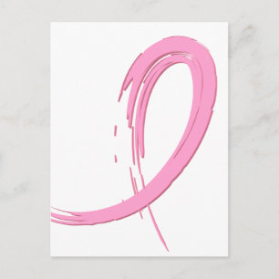Rosa av Breast Cancer Ribbon A4 Vykort
