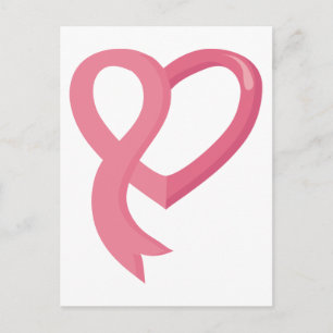 Rosa av bröstcancer Hjärtat Vykort