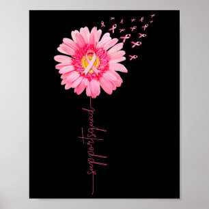 Rosa av bröstcancersolrosolja med stöd för fyrkant poster