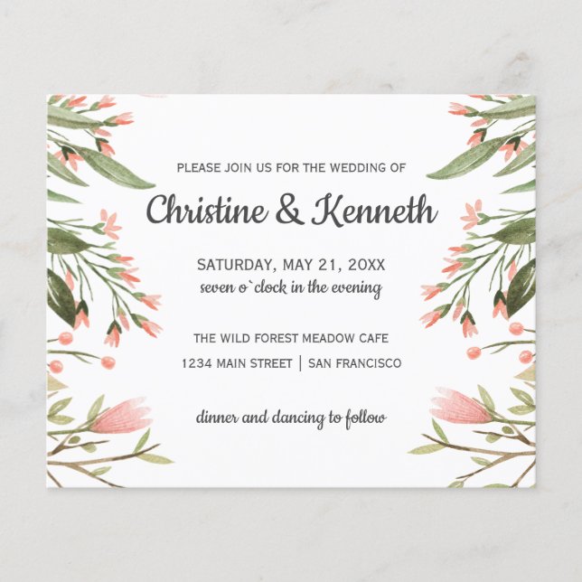 ROSA av BUDGETEN-blomman grönt bröllop (Framsida)