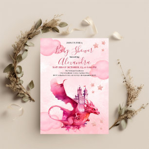 Rosa av budgetvattenfärg för dragon Baby Shower