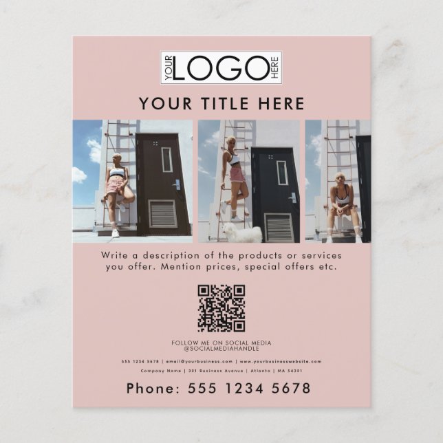 Rosa av Business Promouty Beauty Mode Model Flygblad (Framsidan)