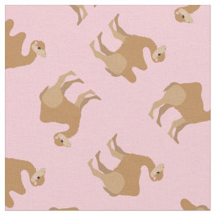 Rosa av Camels Print Fabric Tyg