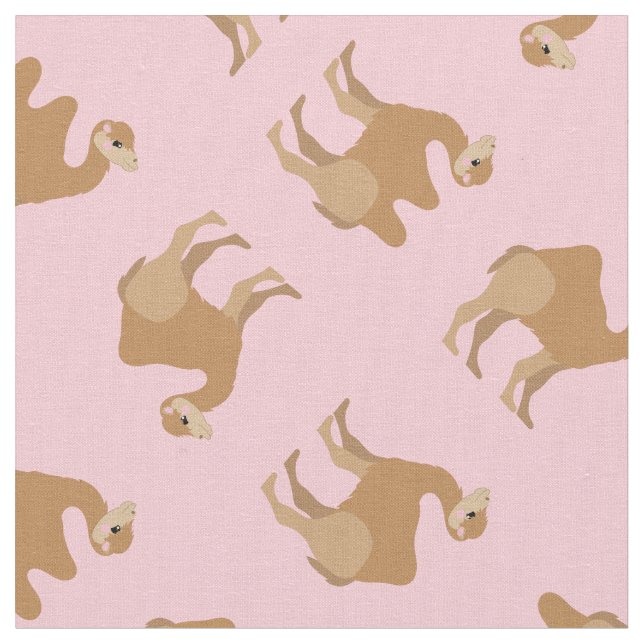Rosa av Camels Print Fabric Tyg (Närbild)