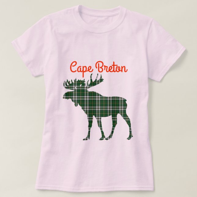 Rosa av Cape Breton shirt moose tartan T (Design framsida)