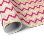 Rosa av Chevron Zig Zag Guld Metallic Bright Candy Presentpapper<br><div class="desc">Contemporary glam decor florenceK Elegant packning för födelsedagar,  party,  bröllop,  årsdagar osv.</div>
