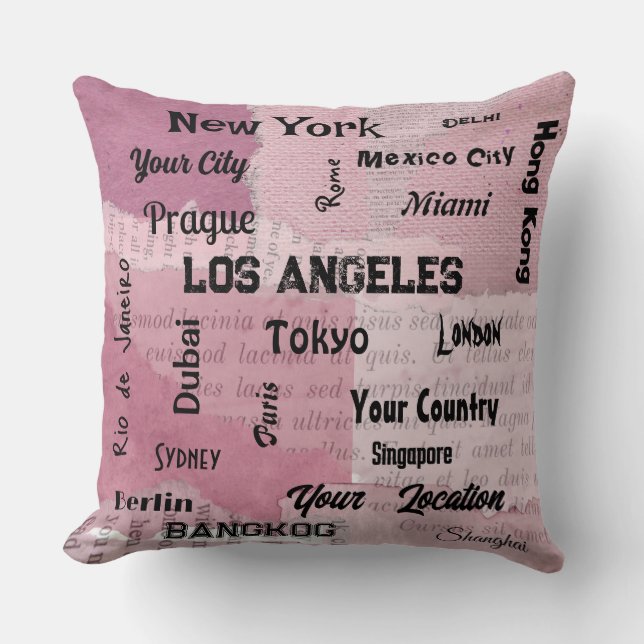 rosa av chic  storstäder i , jordskorstenskött kudde (Framsida)