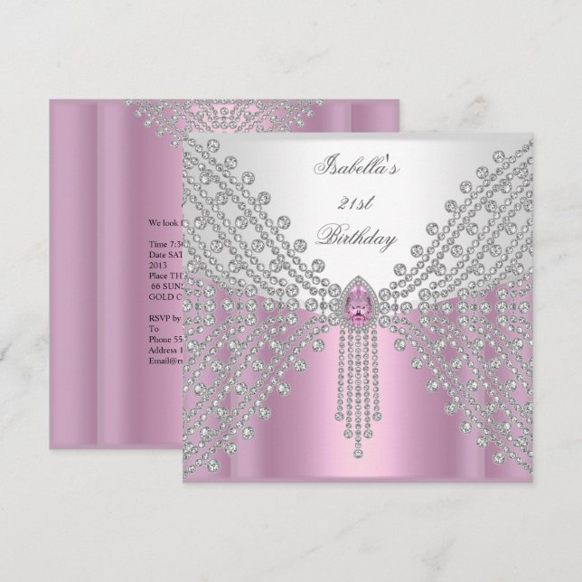 Rosa av den lejona Ansikte-judiska Födelsedagsfest Inbjudningar (Fram/baksida)