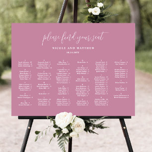 Rosa av elegant Alfabetiskt sittdiagram för Bröllo Poster