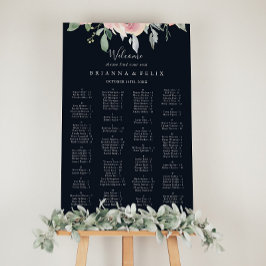 Rosa av elegant  alfabetiskt sittningsschema poster