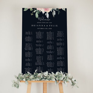 Rosa av elegant  alfabetiskt sittningsschema poster