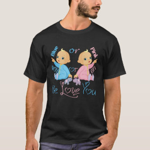 Rosa av Elegant eller blått Gender T Shirt